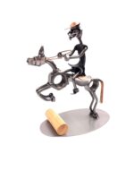 figurka z metalu koń skokowy przez przeszkodę