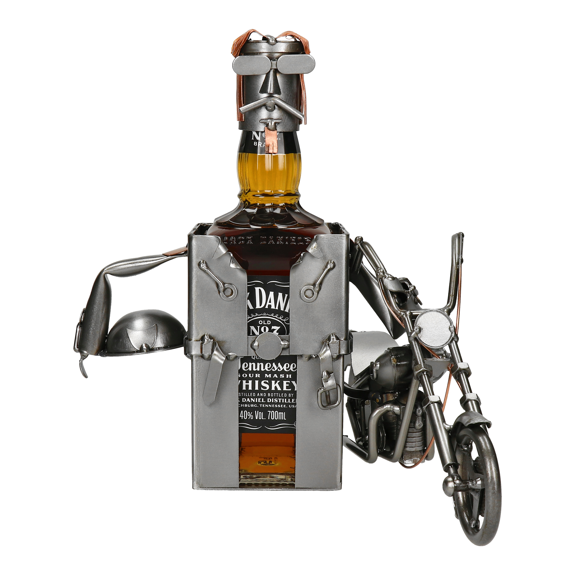 harleyowiec-motor-na-whiskey-prezent Metalowa figurka harleyowca z motorem na whiskey – prezent dla motocyklisty