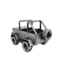 Ręcznie wykonana metalowa figurka jeep – detale