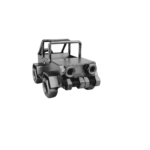 Metalowa figurka jeep amerykański – dekoracja industrialna