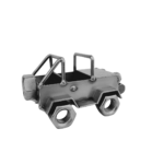 Metalowa figurka jeep jako dekoracja biura