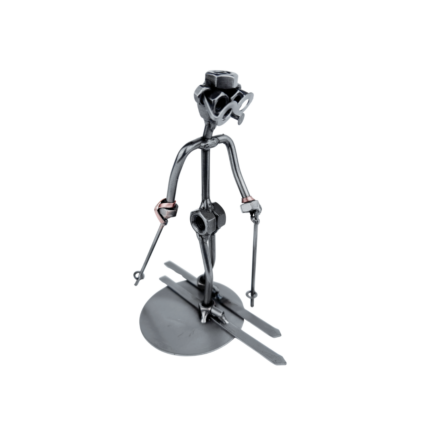 Metalowa figurka narciarz – sportowa dekoracja