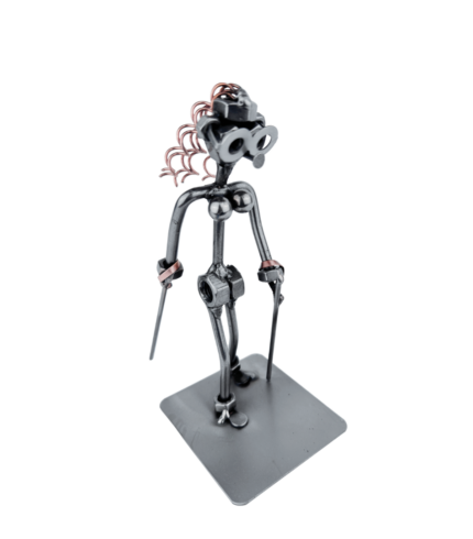 Metalowa figurka Nordic Walking kobieta – prezent dla aktywnej