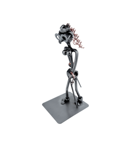 Metalowa figurka Nordic Walking kobieta – prezent jubileuszowy