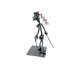 Metalowa figurka Nordic Walking kobieta – widok boczny